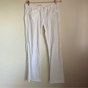 beachy boho vintage forever21 corduroy white flare low rise pants